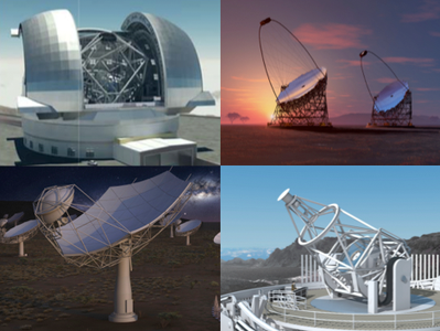 Collage of different telescopes