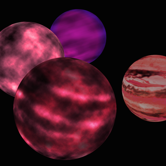 magenta-violet gaseous spheres