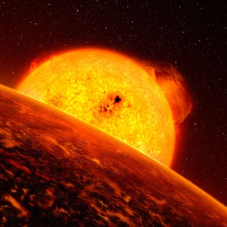 Sternenflecken auf einem Zentralstern eines Exoplaneten