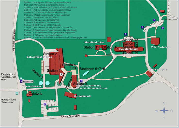 AIP Campusplan mit Stationen