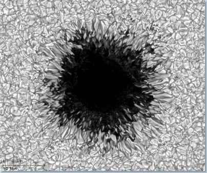 Computersimulation eines Sonnenflecks