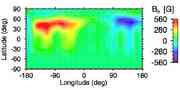 Mercator map of the azimuthal magnetic f...