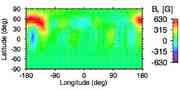 Mercator map of the radial magnetic fiel...