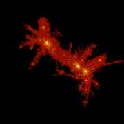 Detail of a cosmological simulation of g...