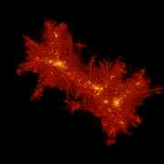 Detail of a cosmological simulation of g...