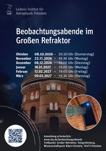 Flyer with dates for observation evenings