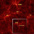 Kosmisches Netz mit Filamenten und leeren Räumen