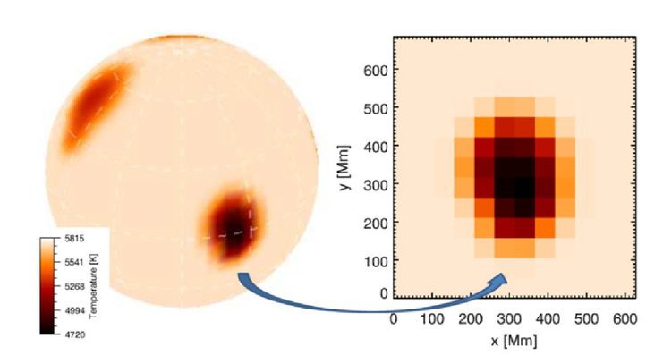 Temperature Doppler image of EK Draconis.
