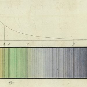 Rainbow spectrum with dark lines