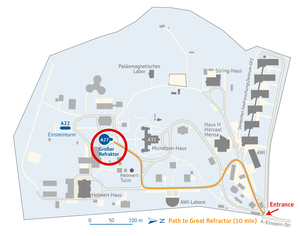 Map of the walk to the Great Refractor
