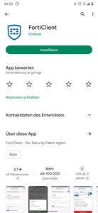 Einrichtung FortiClient Android - App aus Google Play Store installieren