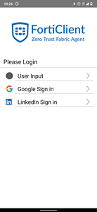 Einrichtung FortiClient Android - User Input auswählen