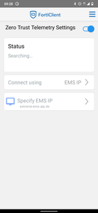 Einrichtung FortiClient Android - EMS-Einstellungen werden gesucht