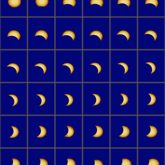 Snapshots of solar eclipse