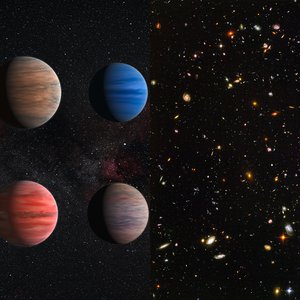 Composition of exoplanets and Hubble Ultra Deep Field