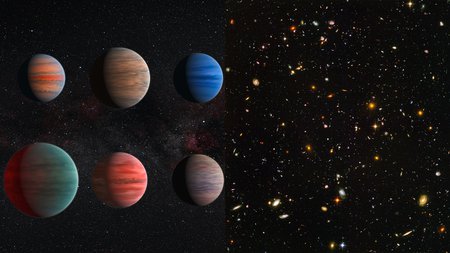 Composition of exoplanets and Hubble Ultra Deep Field