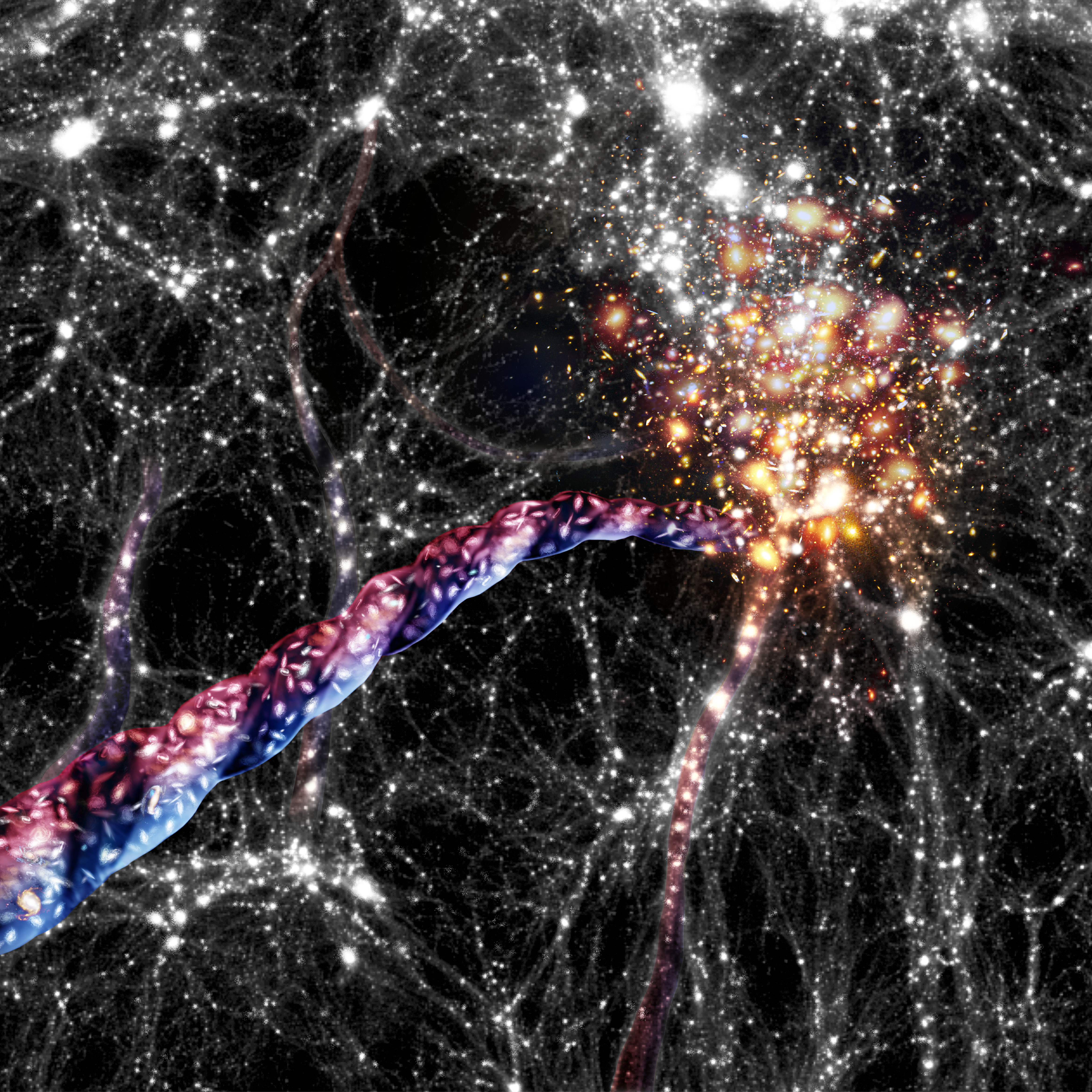 Filaments of Galaxies Spin Threads Through Universe