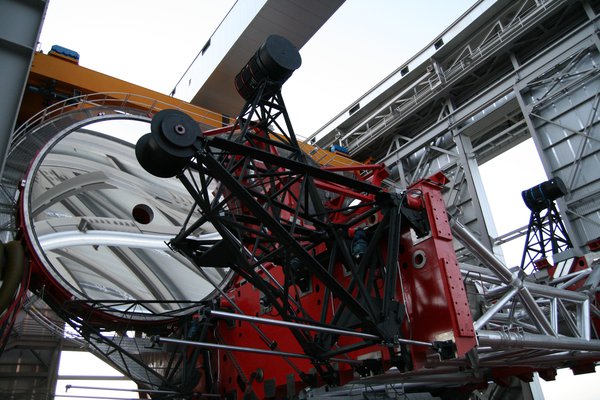 One of the mirrors of the telescope with mounting